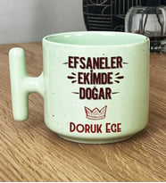 Kişiye Özel Efsaneler Ekimde Doğar Hediye Pastel T Kupa Doğum Günü Hediyesi (Yeşil)