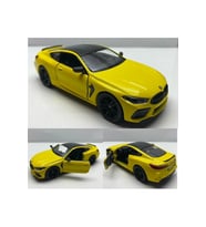 Diecast,metal Model Oyuncak Araba Bmw M8 Çek Bırak Lisanslı 1:36 Ölçek Araba (Sarı)