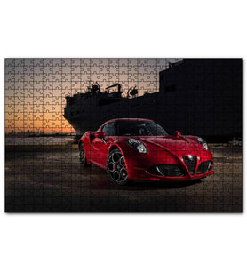 Cakapuzzle Limanda Kırmızı Alfa Romeo 4C  Puzzle Yapboz MDF (Ahşap) (1000 Parça)