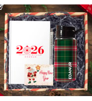 eJOYA Yeni Yıla Özel Defter Ve Kalem & Matara & Hediye Kutusu 114436 (Beyaz)