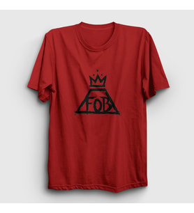 Presmono Unisex Beyaz Logo Fall Out Boy T-Shirt 62367tt (Kırmızı)