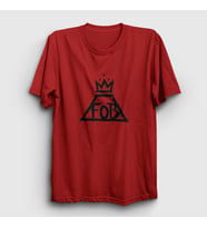 Presmono Unisex Beyaz Logo Fall Out Boy T-Shirt 62367tt (Kırmızı)