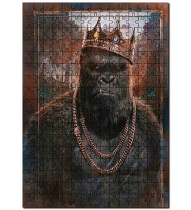 Cakapuzzle Kral Kong Portre Görseli Puzzle Yapboz MDF (Ahşap) (500 Parça)