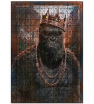 Cakapuzzle Kral Kong Portre Görseli Puzzle Yapboz MDF (Ahşap) (500 Parça)
