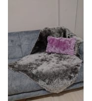 YILMAZHOME Peluş Koltuk Şalı ( 90x150 Ölçü) (Açık Gri)