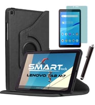 Lenovo Tab M7 7 inç Standlı Tablet Kılıfı Ekran Koruyucu Kalem Set (Siyah)