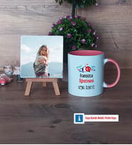 Fransızca Öğretmeni Fotoğraflı Dekoratif Taş, Kupa Bardak Beyaz Hediye Öğretmenler Günü Hediyesi (Model 6)