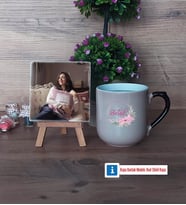 İsme Özel İsim Yazılı Fotoğraflı Dekoratif Taş, Kupa Bardak Beyaz Hediye (Model 10)