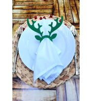 6 Adet Dekoratif Geyikli Peçete Yüzüğü (Yeşil)
