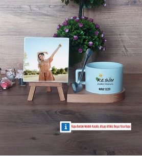 Resim Öğretmeni Fotoğraflı Dekoratif Taş, Kupa Bardak Beyaz Hediye (Model 8)