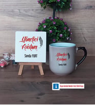 Yönetici Asistanına Hediye Dekoratif Taş, Kupa Bardak Kırmızı Hediye (Model 9)