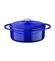 Lava Döküm Oval Tencere Döküm Demir Kapak Heritage Serisi Ölçü 22x28cm. (Mavi)