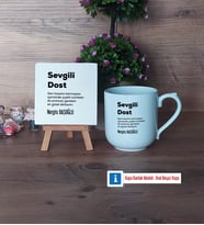 Arkadaşa Hediye Dekoratif Taş, Kupa Bardak Kırmızı Hediye (Model 4)