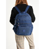 Klinkır Hafif Kadın Sırt Çantası 38*28 Cm Günlük Kullanım İçin İdeal Çok Cepli Hafif Su İtici Kumaş (Lacivert)