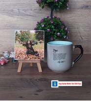 Teyzeye Hediye Fotoğraflı Dekoratif Taş, Kupa Bardak Beyaz Hediye (Model 10)