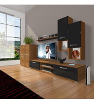 Decoraktiv Eko 6DA Slm Dvd Tv Ünitesi Tv Sehpası (Siyah - Ceviz)