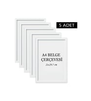 5 Li Set A4(21x29.7) (21x30)Diploma Çerçevesi Belge Çerçeveleri Sertifika Çerçevesi (Beyaz)