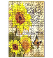 Cakapuzzle Ayçiçek Ve Mektup Desenli Görseli Puzzle Yapboz MDF (Ahşap) (500 Parça)