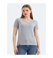 Slazenger Vivek Kadın Basic Kısa Kol T-shirt - Slazenger - Beyaz - ST01393-Beyaz-S (Gri)