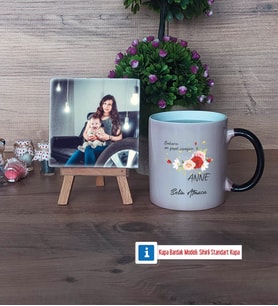 Anneye Hediye Fotoğraflı Dekoratif Taş, Kupa Bardak Beyaz Hediye (Model 9)