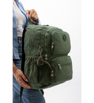 Kadın Sırt Çantası Hafif Kumaş Çok Cepli Kabin Boy Seyahat Çantası 43*30 Cm (Yeşil)
