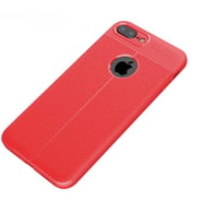Uyumlu Model Apple iPhone 8 Plus Kılıf Deri Tarzı Niss Silikon Case (Kırmızı)