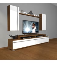 Decoraktiv Ekoflex 7 Mdf Tv Ünitesi Tv Sehpası (Beyaz - Kahverengi)