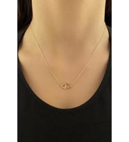 Fiyonk Kuyumculuk 14 Ayar Altın İç İçe Kalpler Kolye (Sarı)