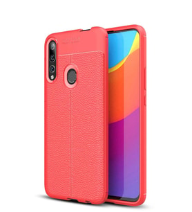 Microsonic Huawei P Smart Z Kılıf Deri Dokulu Silikon (Kırmızı)
