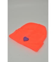 Moxxo Sevgililer Günü Özel Koleksiyonu Mor Kalp Figürlü Lacivert Renk Unisex Erkek/Kadın Bere (Neon Turuncu)