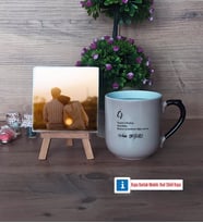 Eşe Hediye Fotoğraflı Dekoratif Taş, Kupa Bardak Beyaz Hediye (Model 10)