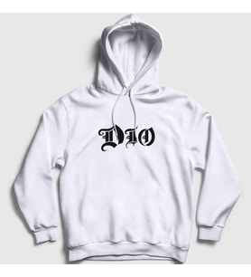 Presmono Unisex Beyaz Logo Ronnie James Dio Kapüşonlu Sweatshirt 143287tt (Beyaz)