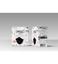 MHCare Medikal -FFP2 10 x Çocuk Maskesi - 10 Farklı Renk Seçeneği (CE Ve ISO Sertifikalı) (Siyah)