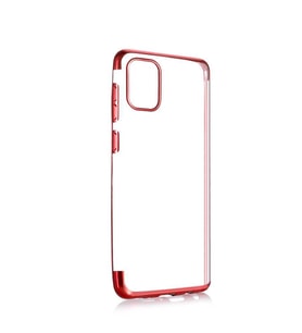 Xiaomi Mi 10 Lite Kılıf Zore Dört Köşeli Lazer Silikon Kılıf (Kırmızı)