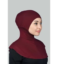 Kadın Tesettür Pratik Boyunluklu Hijab - Sporcu Bone (Bordo)