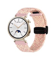 Sneezy Huawei Watch GT 4 41mm İle Uyumlu 18mm FiberLink Manyetik Tokalı Örgü Kordon (Pudra)