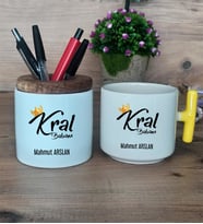 Kral Babam Hediye Sepeti Kupa Bardak T Kulplu, Kalemlik Hediyeleri Babaya Hediye Babalar Günü Hediyesi (Model 5)