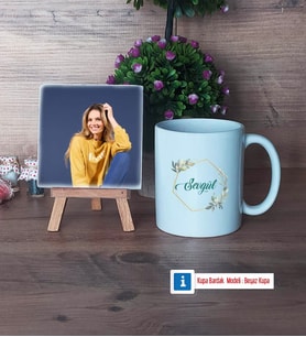 İsme Özel Doğum Günü Hediyesi Fotoğraflı Dekoratif Taş, Kupa Bardak Beyaz Hediye (Model 1)
