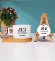 Jeoloji Mühendisi Kupa Bardak ve Anahtarlık (Beyaz-Gri)