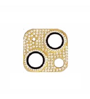 Uyumlu Model Apple iPhone 13 Mini Full Taşlı Kamera Lens Koruyucu Çerçeveli Koruyucu CL-08 (Gold)