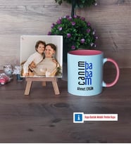 Babaya Hediye Fotoğraflı Dekoratif Taş, Kupa Bardak Beyaz Hediye (Model 6)