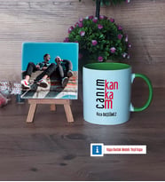 Arkadaşa Hediye Fotoğraflı Dekoratif Taş, Kupa Bardak Beyaz Hediye (Model 14)