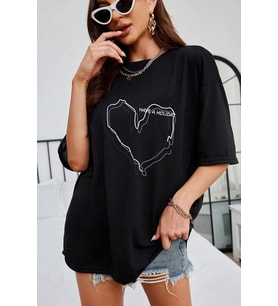 Unisex Holiday Tasarım Tshirt (Siyah)