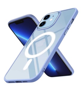 iPhone 12 Kılıf Wireless Şarj Özellikli Zore Krom Magsafe Kılıf (Lila)
