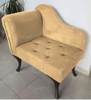 Yeni Model Tekli Köşe Koltuğu Josefin Bench Siyah Ayak (Vizon)