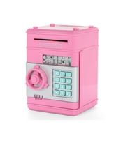 Şifreli Otomatik Kağıt Para Alan Kasa Kumbara Elektronik Atm (Pembe)