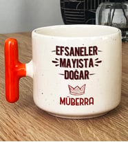 Kişiye Özel Efsaneler Mayısta Doğar Hediye T Kupa Bardak Doğum Günü Hediyesi (Turuncu)