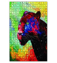 Cakapuzzle Panter Yağlıboya Puzzle Yapboz MDF (Ahşap) (1000 Parça)