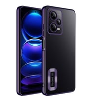 Xiaomi Redmi Note 12 5G Kılıf Kamera Korumalı Logo Gösteren Zore Omega Kılıf (Mor)