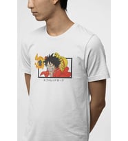 One Piece Luffy Red Hawk Tişört  (Beyaz)